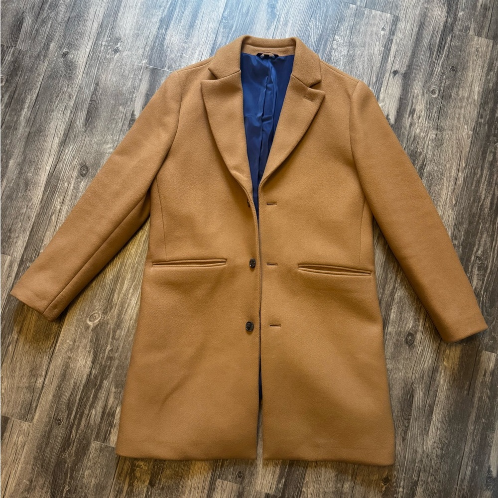 Bonobos Camel Wool Topcoat | Slim Fit | 42R | Made in Italy | NWOT |$499 Retail